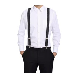 訂製紳士彈力吊帶背帶西裝     設計男士正裝西褲背帶彈力    彈力織帶    真皮   合金扣   防銹夾子   百搭風格   SKMS103 訂製紳士彈力吊帶背帶西裝     設計男士正裝西褲背帶彈力    彈力織帶    真皮   合金扣   防銹夾子   百搭風格   SKMS103